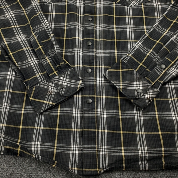 5.11 Tactical Snap Button Flannel Shirt Mens Large Black Plaid Cotton - Picture 5 of 8